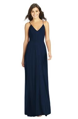 Thread Midnight Navy Chiffon Criss Cross Back Maxi Bridesmaid Dress Gown 16 NWT